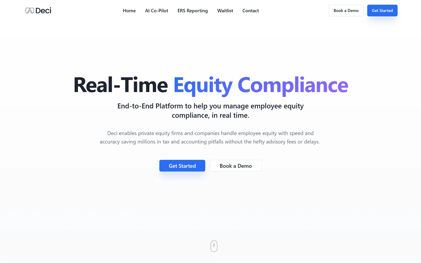 Deci home: real-time equity compliance